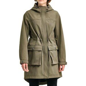 DKNY Women’s Long Line Parka Jacket | Size Small | Hooded Water-Resistant | NWOT